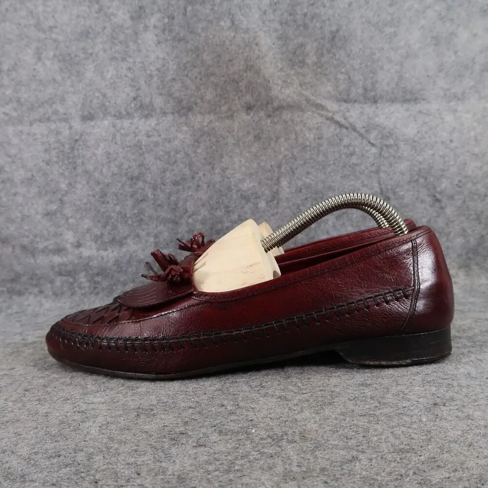 Johnston & Murphy Shoes Mens 8 Tassel Loafer Leather Woven Classic Dress Kiltie